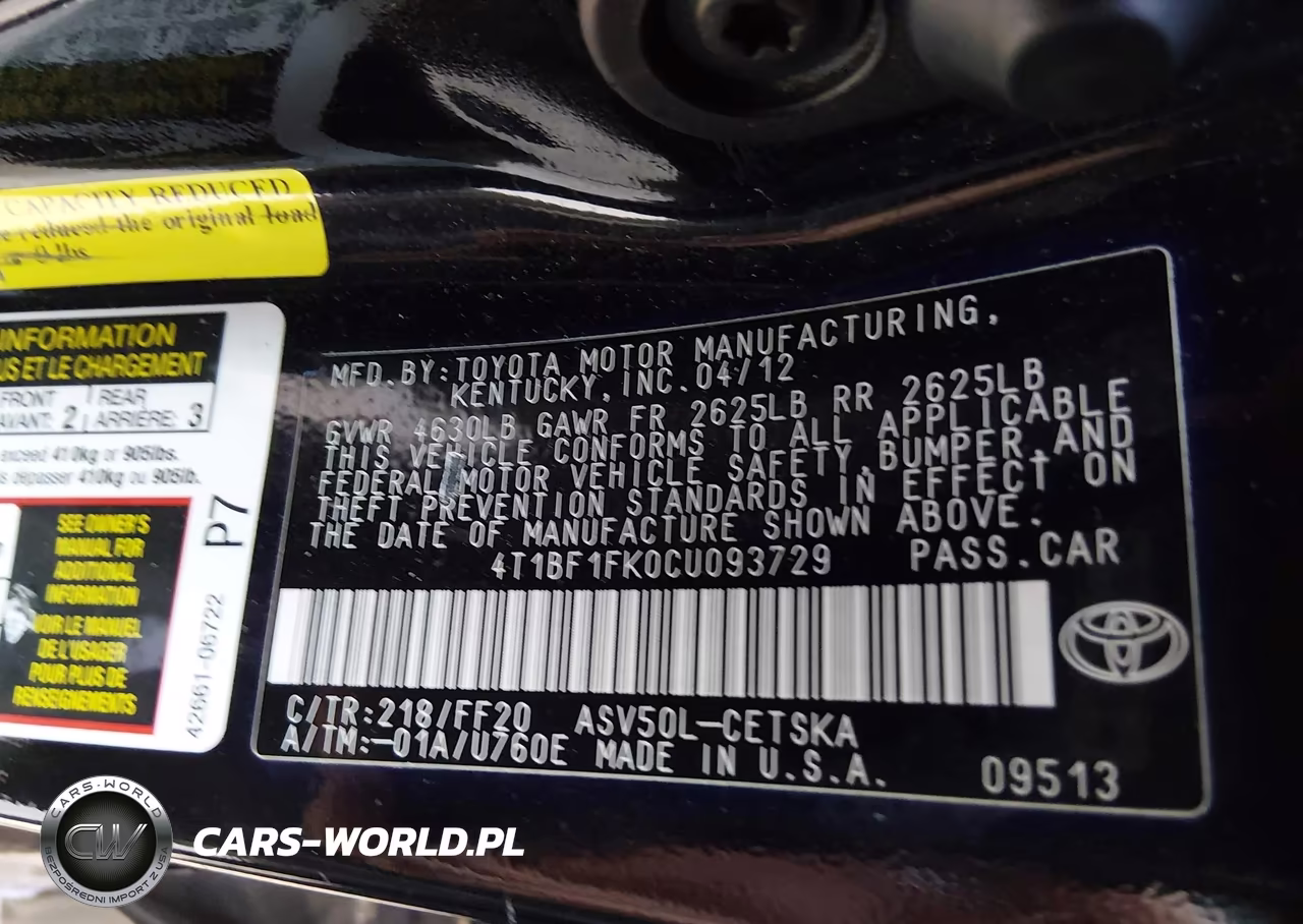 2012 Toyota Camry Se VIN:4T1BF1FK0CU093729 - 9