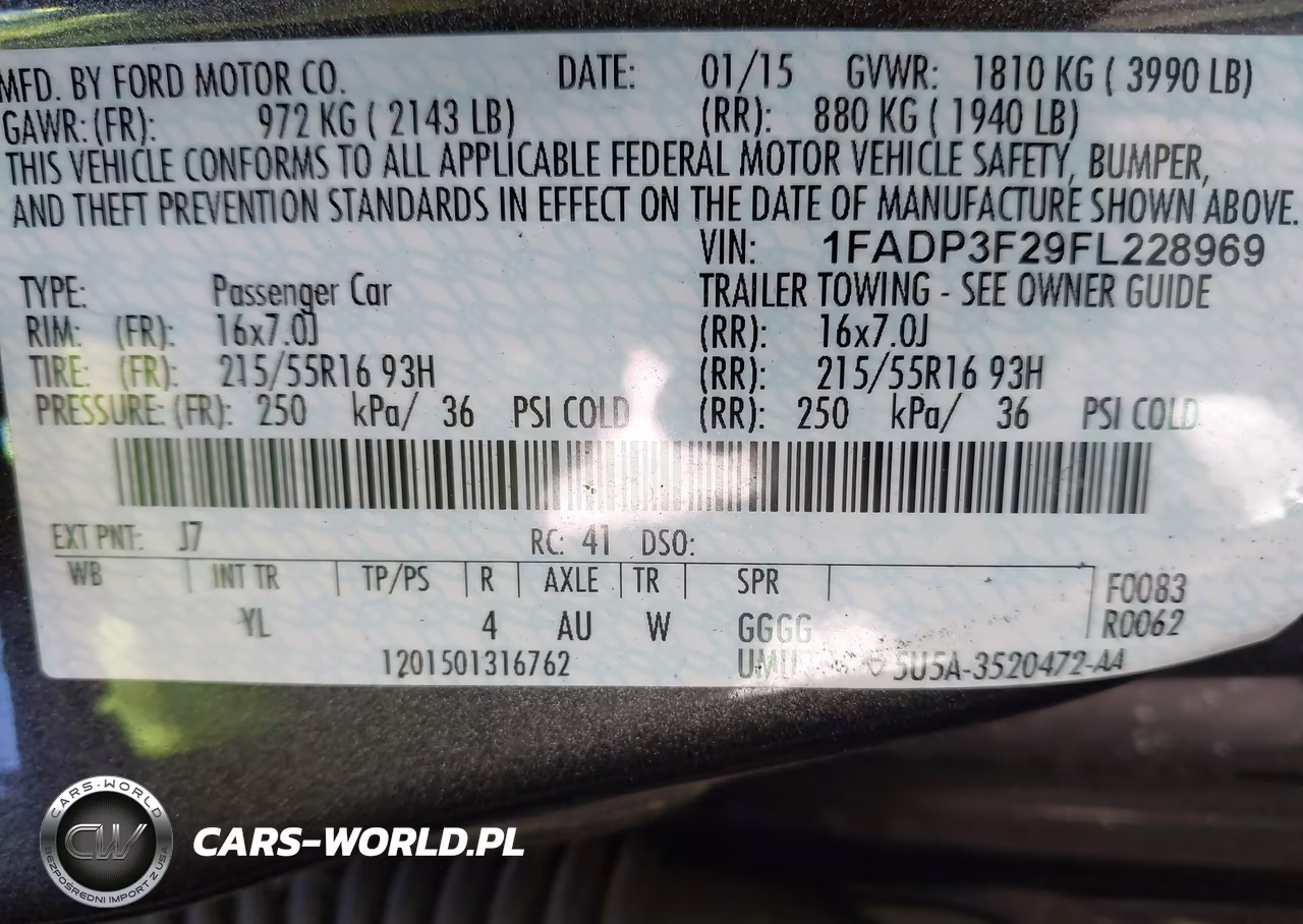 2015 Ford Focus Se VIN:1FADP3F29FL228969 - 9