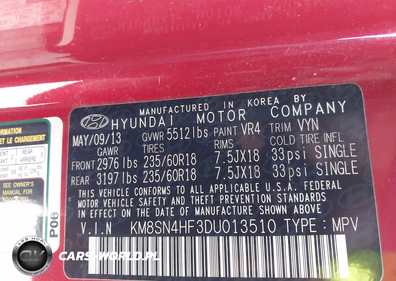 2013 Hyundai Santa Fe Gls VIN:KM8SN4HF3DU013510 - 9