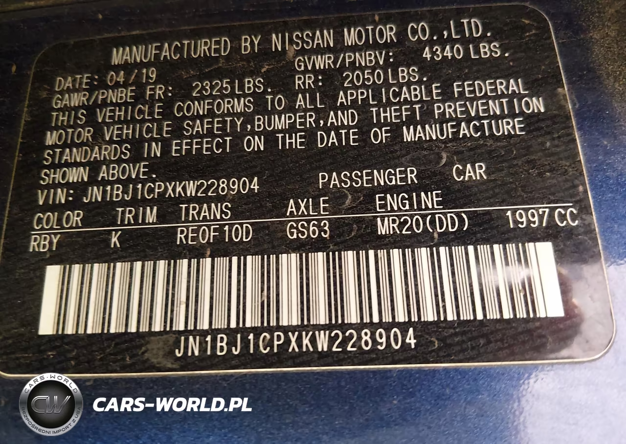 2019 Nissan Rogue Sport Sv VIN:JN1BJ1CPXKW228904 - 9
