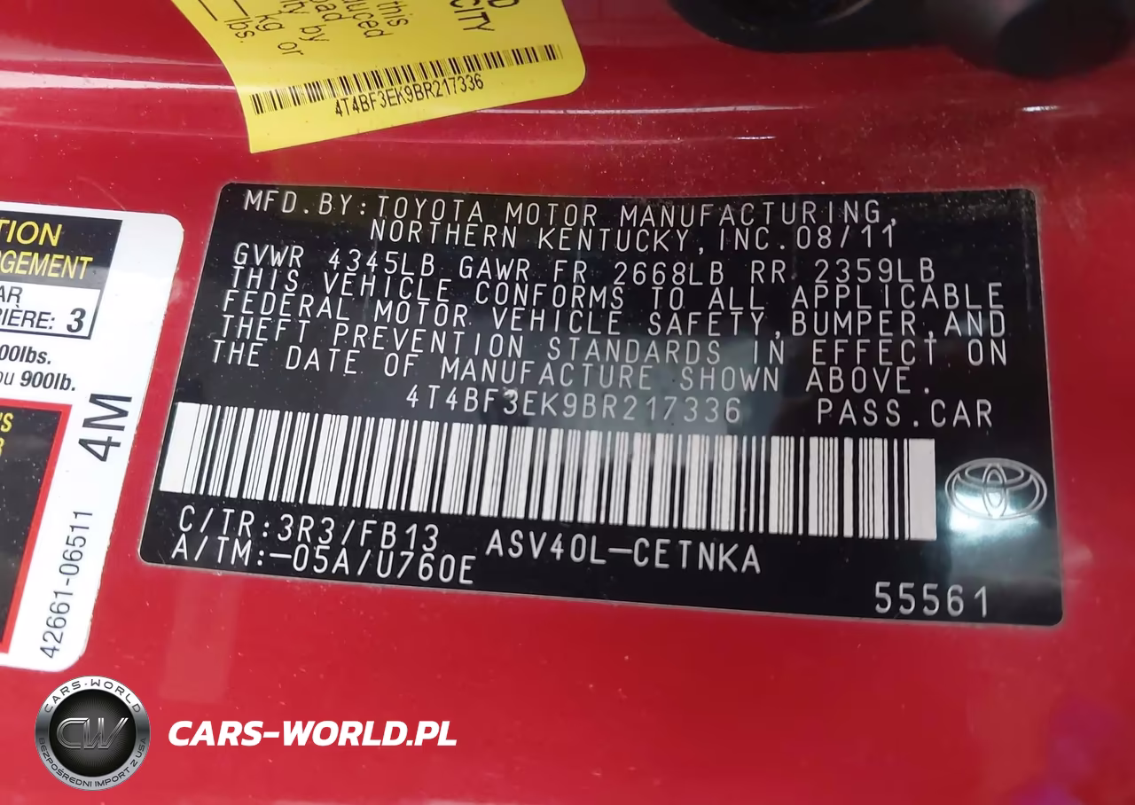2011 Toyota Camry Le VIN:4T4BF3EK9BR217336 - 9