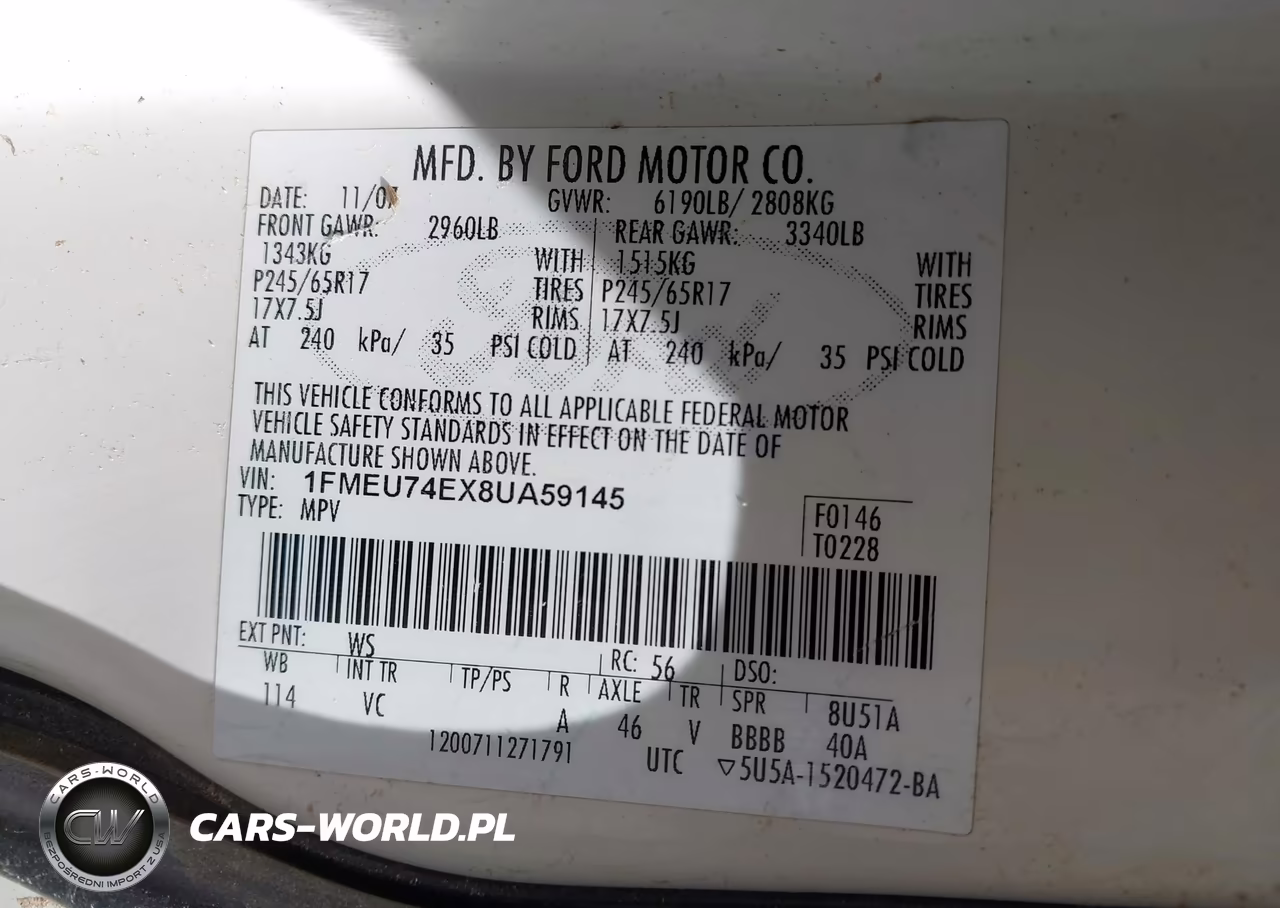 2008 Ford Explorer Eddie Bauer VIN:1FMEU74EX8UA59145 - 9