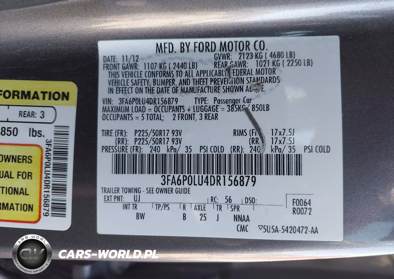 2013 Ford Fusion Hybrid Se VIN:3FA6P0LU4DR156879 - 9