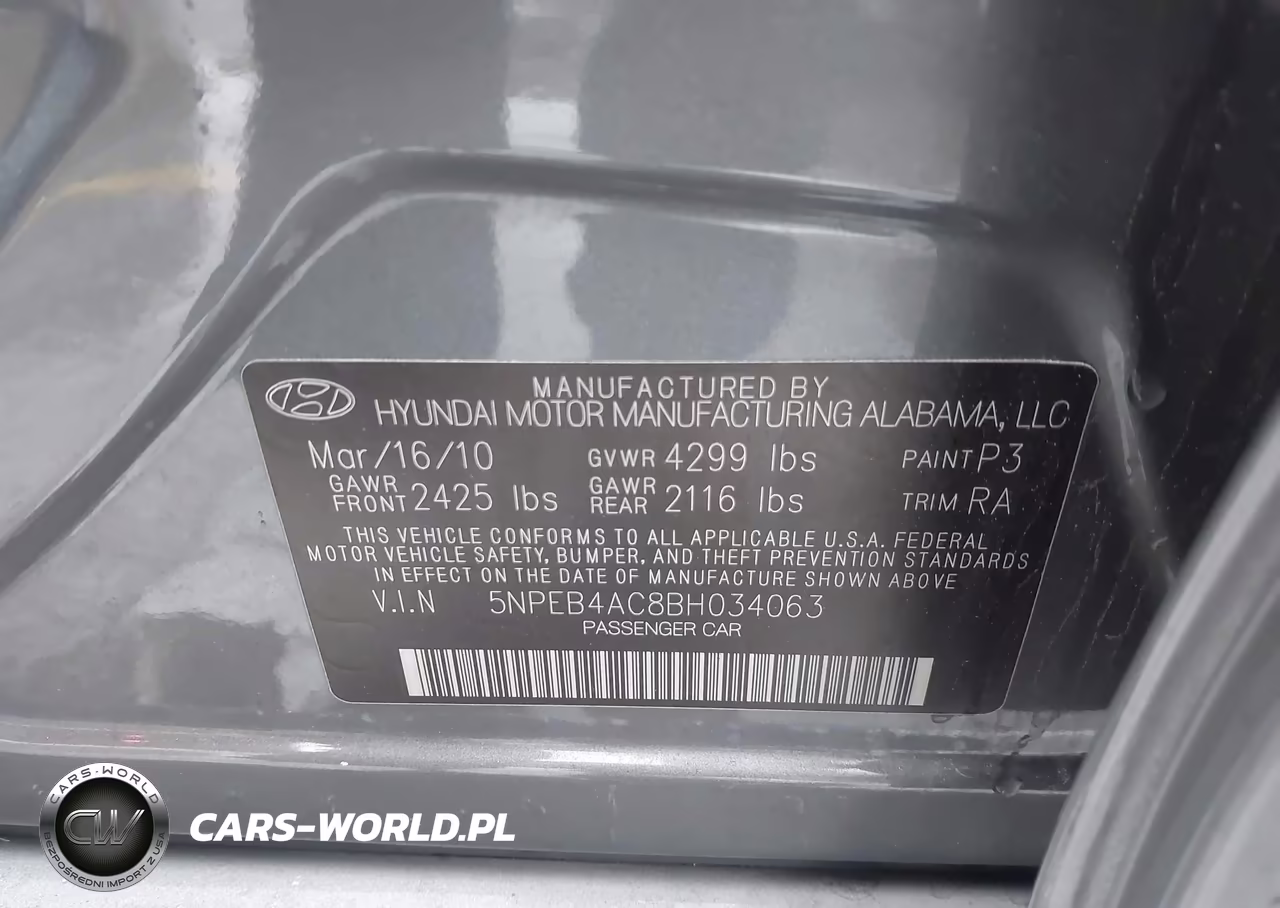 2011 Hyundai Sonata Gls VIN:5NPEB4AC8BH034063 - 9