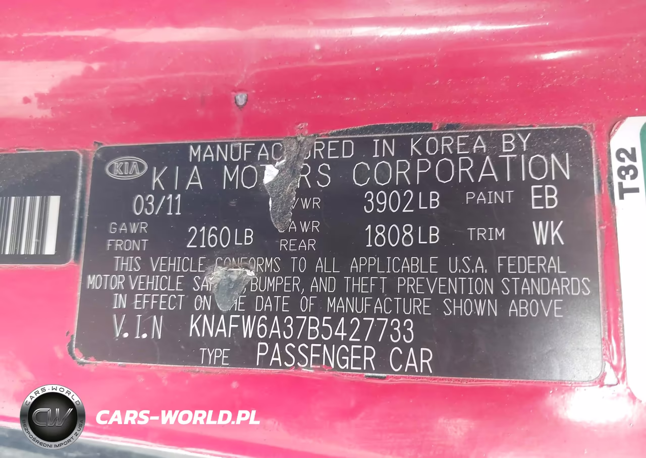 2011 Kia Forte Koup Sx VIN:KNAFW6A37B5427733 - 9