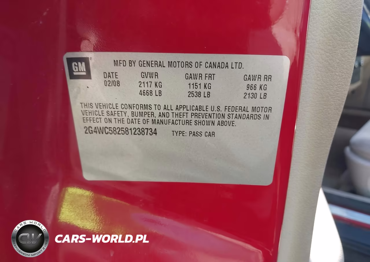2008 Buick Lacrosse Cx VIN:2G4WC582581238734 - 9