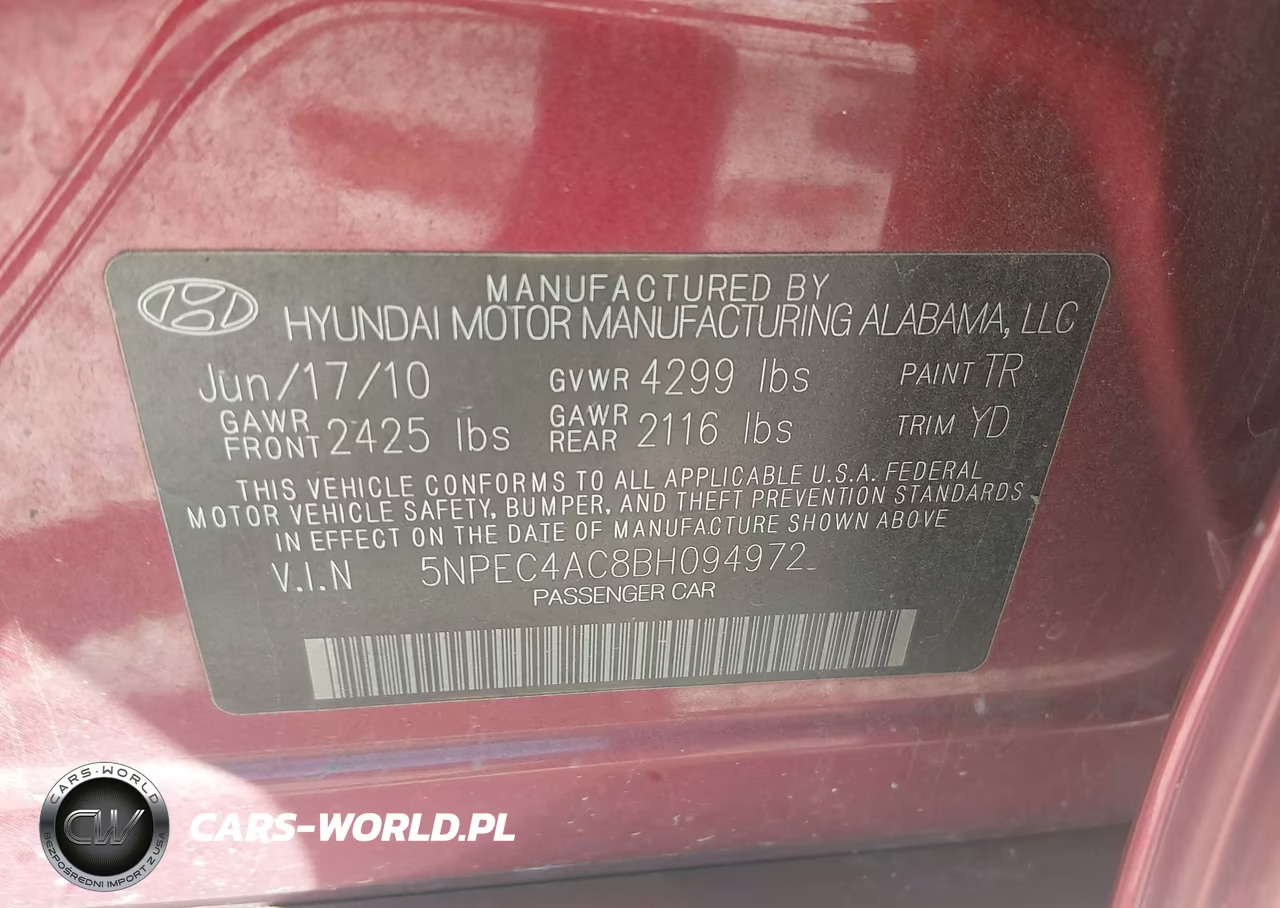 2011 Hyundai Sonata Limited VIN:5NPEC4AC8BH094972 - 9