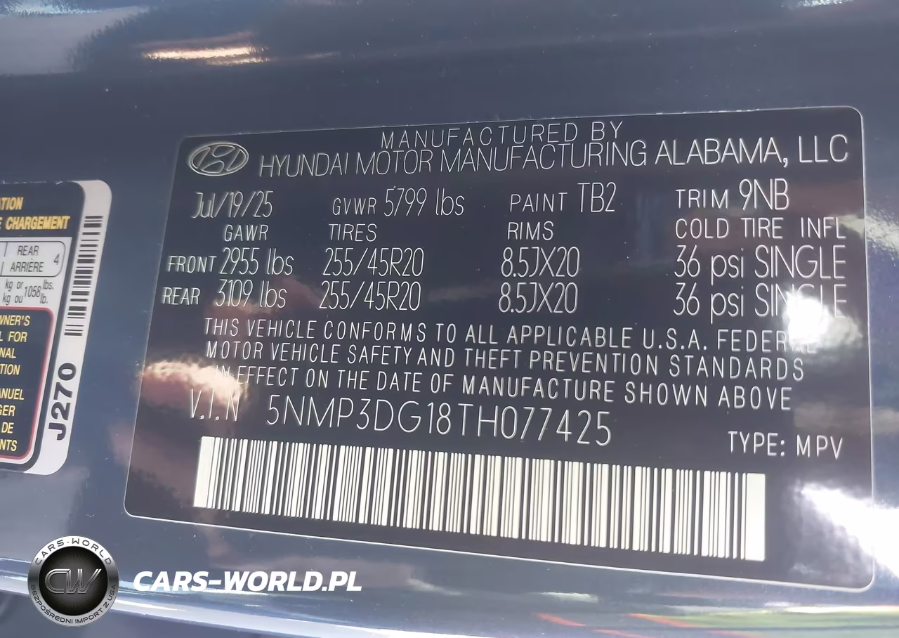 2026 Hyundai Santa Fe Hybrid Limited VIN:5NMP3DG18TH077425 - 9