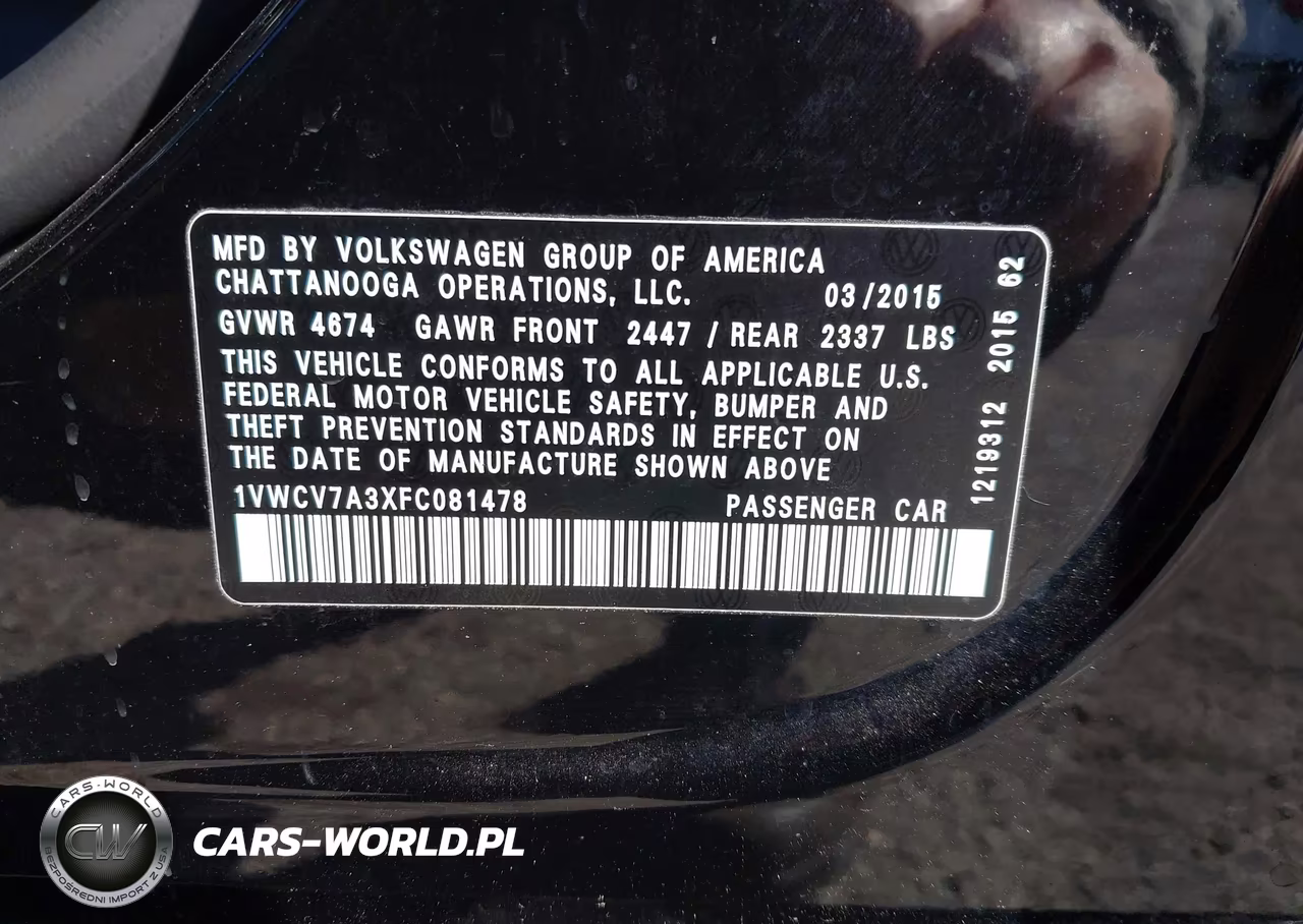 2015 Volkswagen Passat 2.0L Tdi Sel Premium VIN:1VWCV7A3XFC081478 - 9
