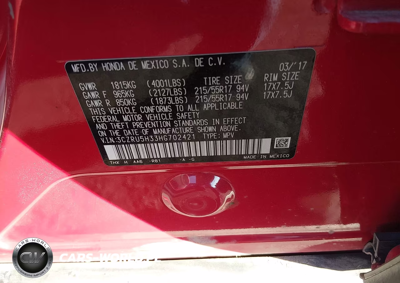 2017 Honda Hr-V Lx VIN:3CZRU5H33HG702421 - 9