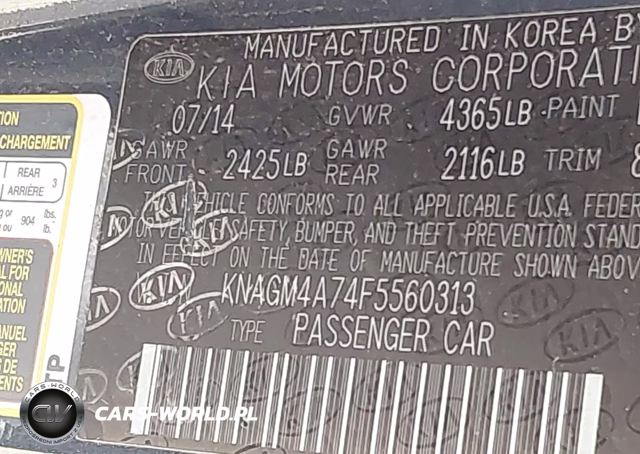 2015 Kia Optima Lx VIN:KNAGM4A74F5560313 - 9