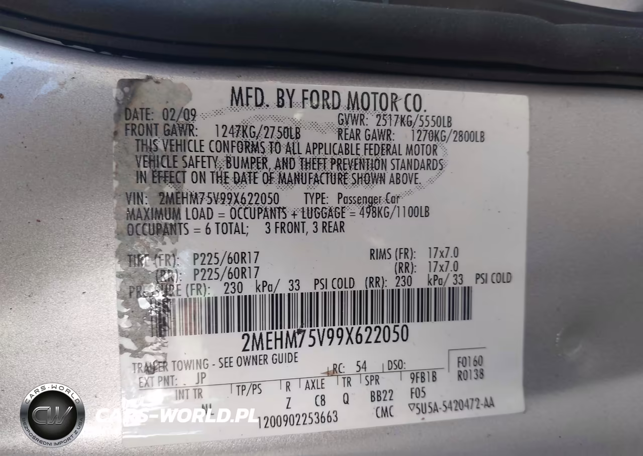 2009 Mercury Grand Marquis Ls (Fleet Only) VIN:2MEHM75V99X622050 - 9