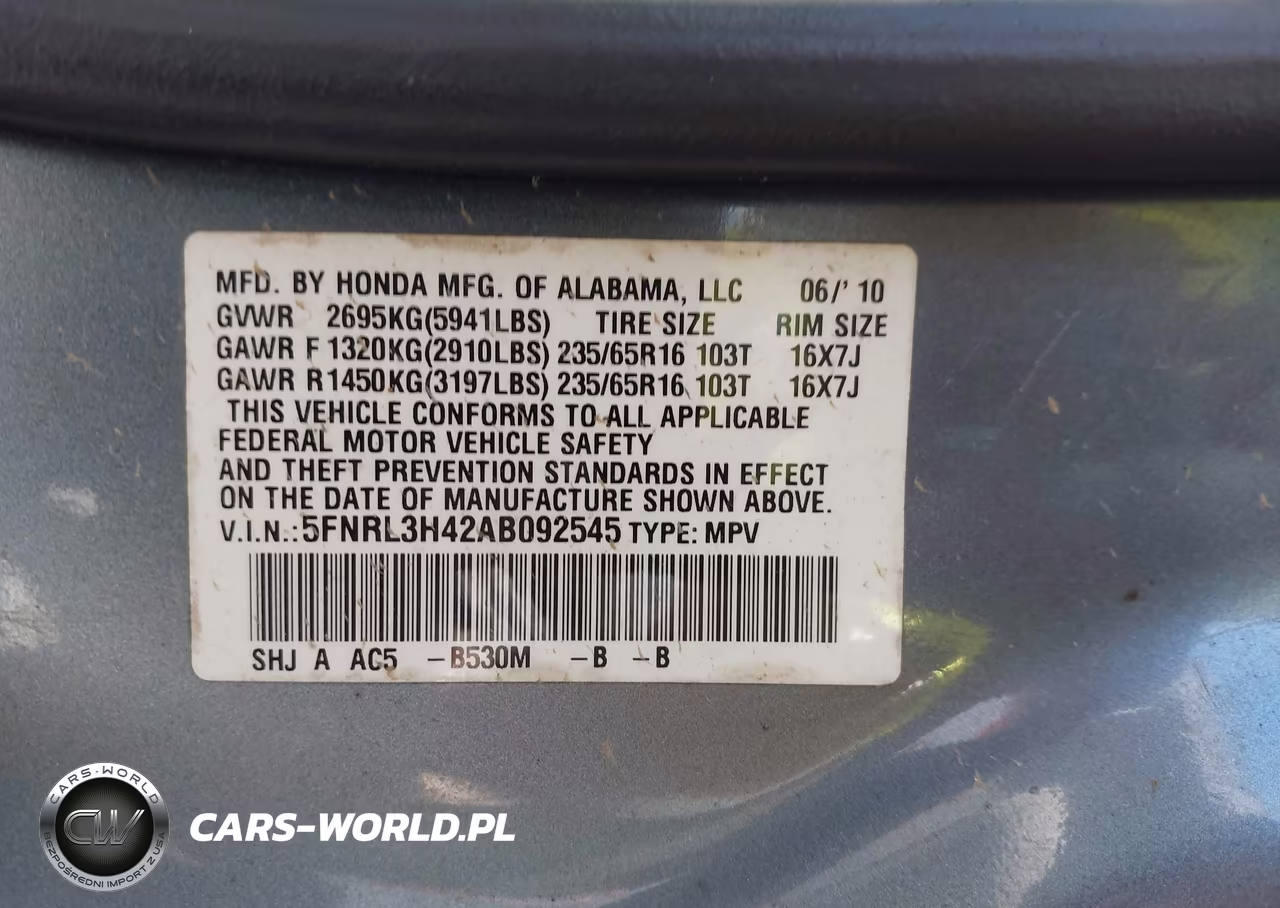 2010 Honda Odyssey Ex VIN:5FNRL3H42AB092545 - 9