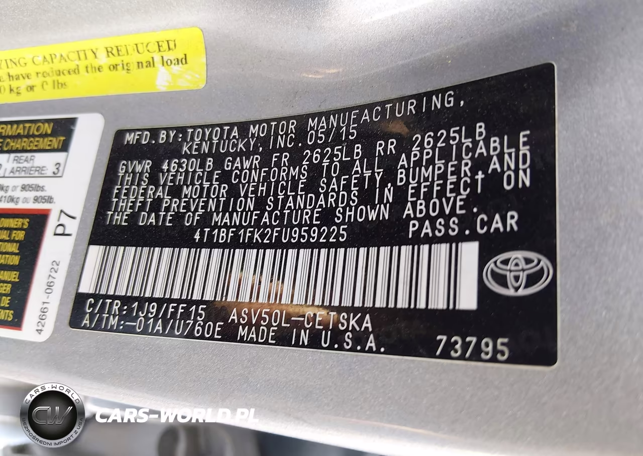 2015 Toyota Camry Se VIN:4T1BF1FK2FU959225 - 9