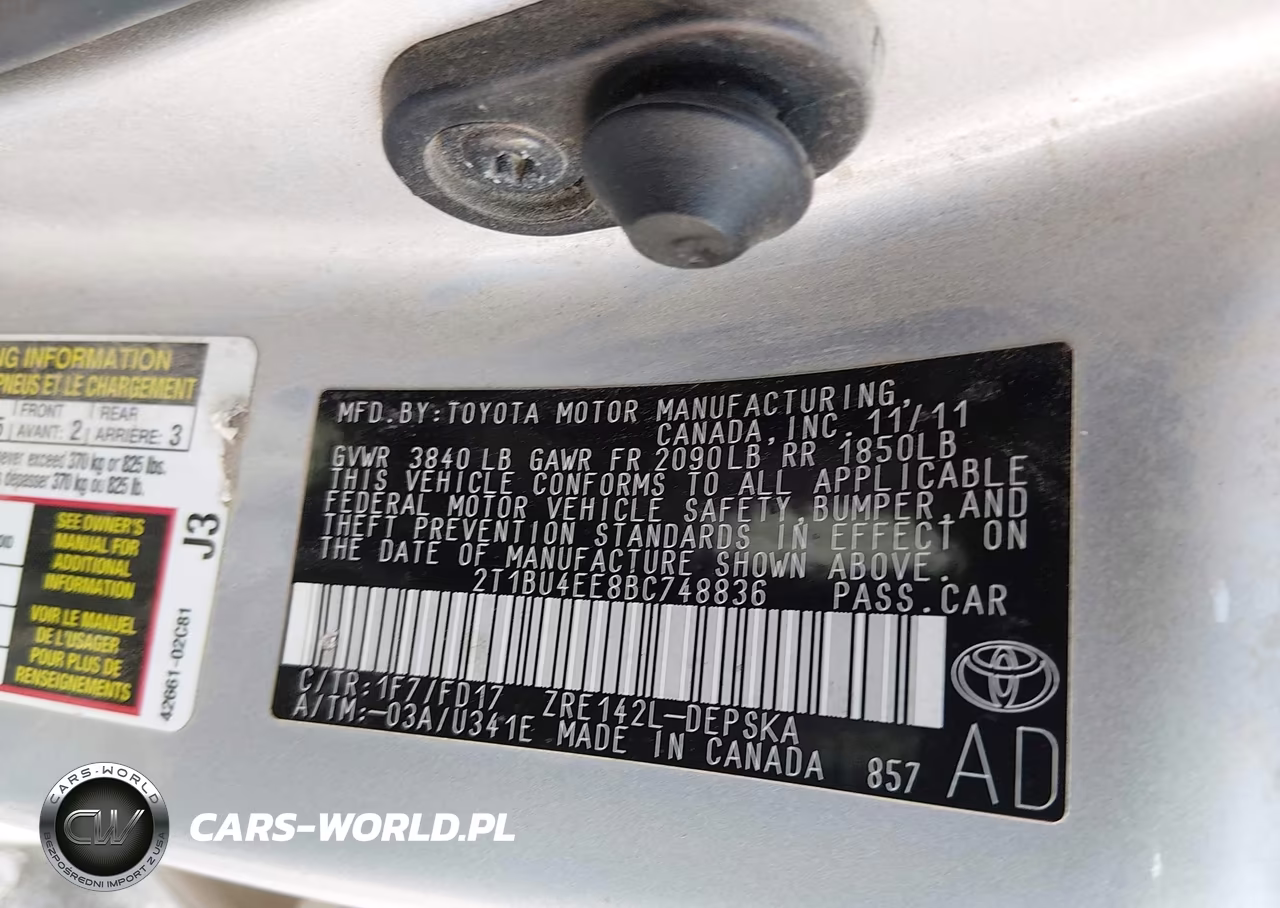 2011 Toyota Corolla S VIN:2T1BU4EE8BC748836 - 9