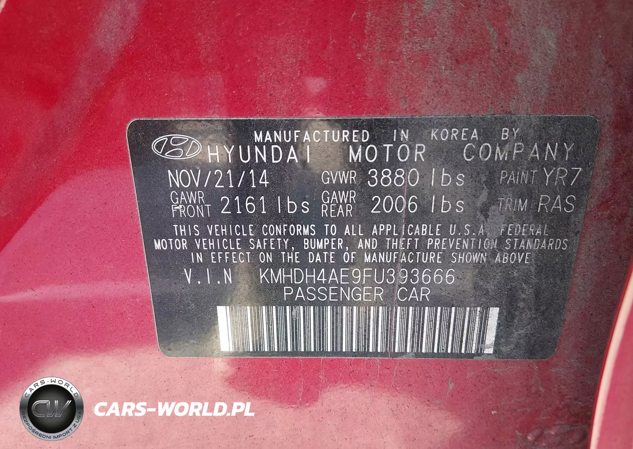 2015 Hyundai Elantra Se VIN:KMHDH4AE9FU393666 - 9