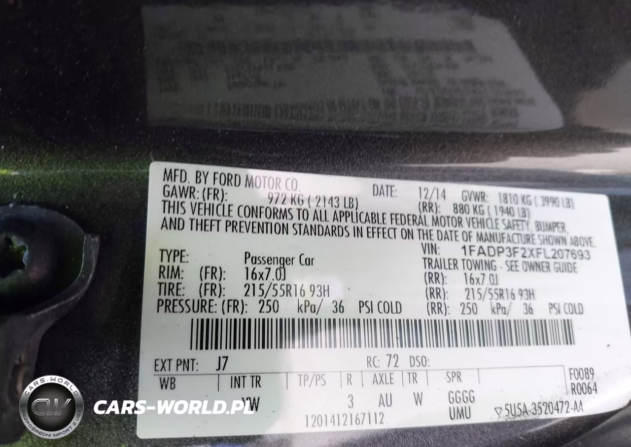 2015 Ford Focus Se VIN:1FADP3F2XFL207693 - 9
