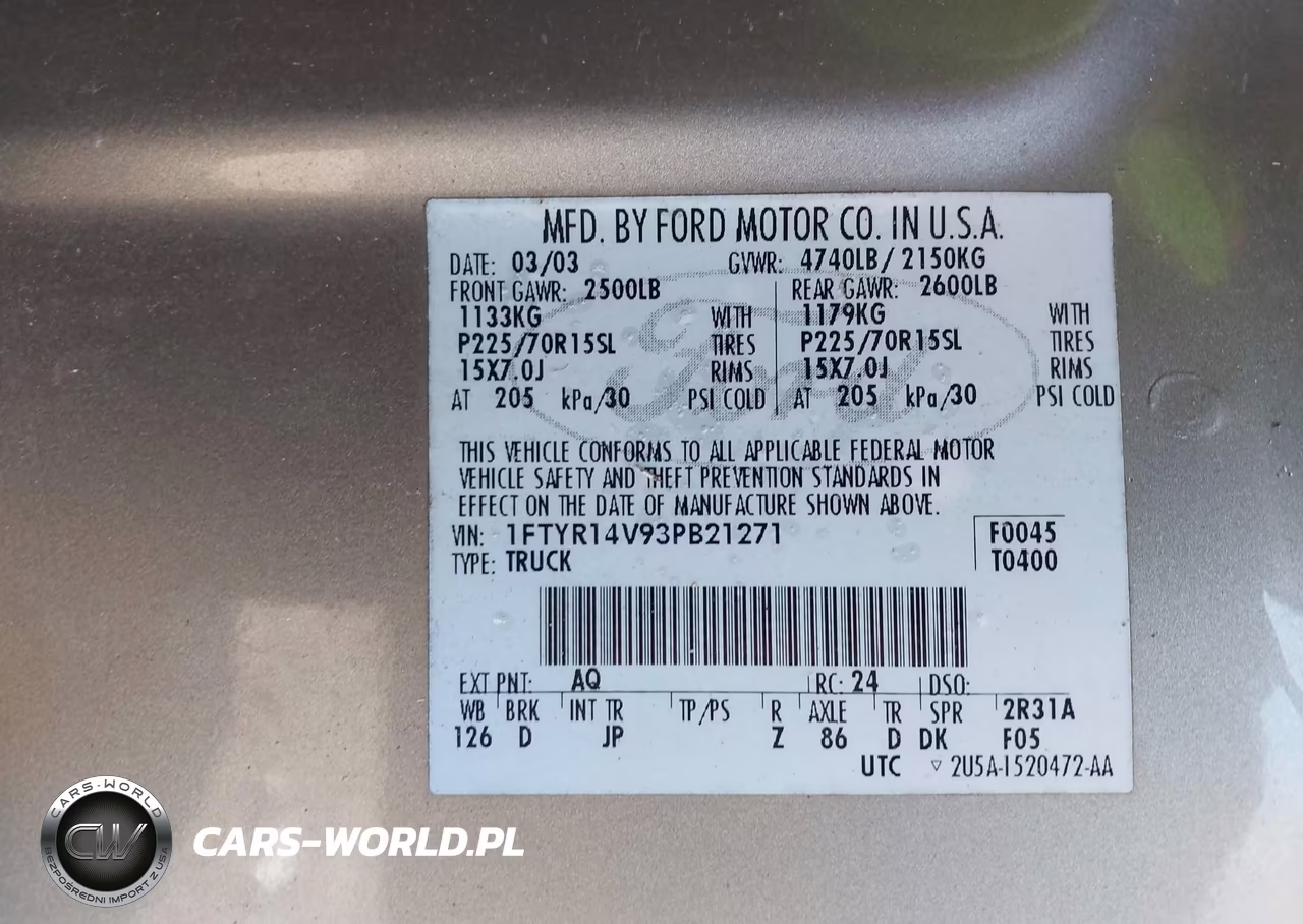 2003 Ford Ranger Edge-Tremor-Xl-Xlt VIN:1FTYR14V93PB21271 - 9