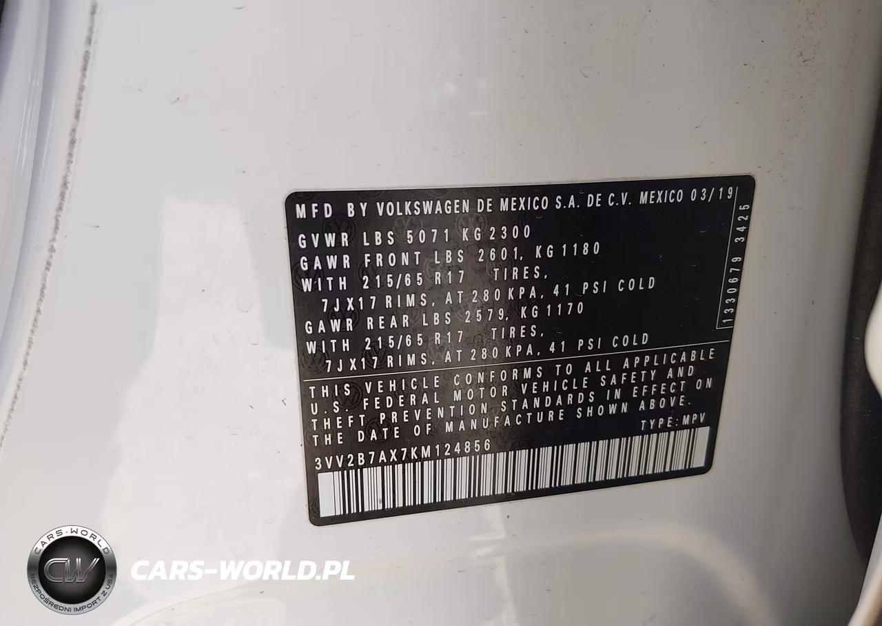 2019 Volkswagen Tiguan 2.0T Se-2.0T Sel-2.0T Sel R-Line-2.0T Sel R-Line Black VIN:3VV2B7AX7KM124856 - 9
