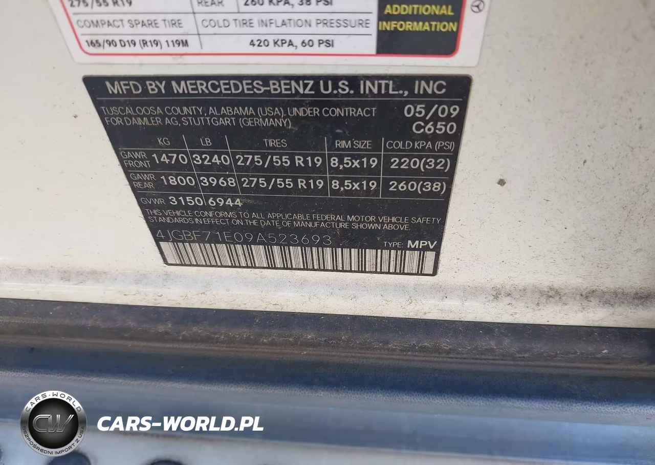 2009 Mercedes-Benz Gl 450 4Matic VIN:4JGBF71E09A523693 - 9