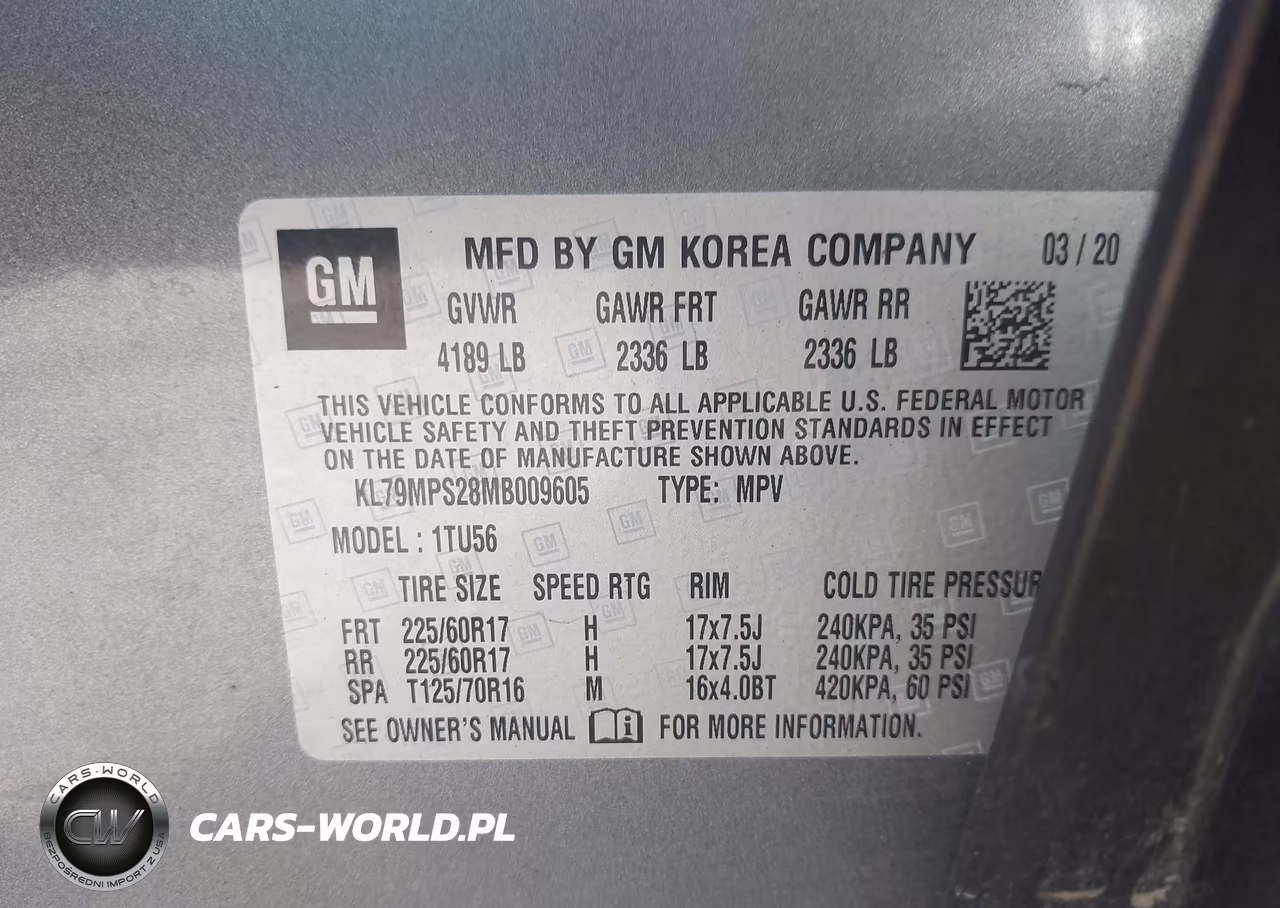 2021 Chevrolet Trailblazer Fwd Lt VIN:KL79MPS28MB009605 - 9