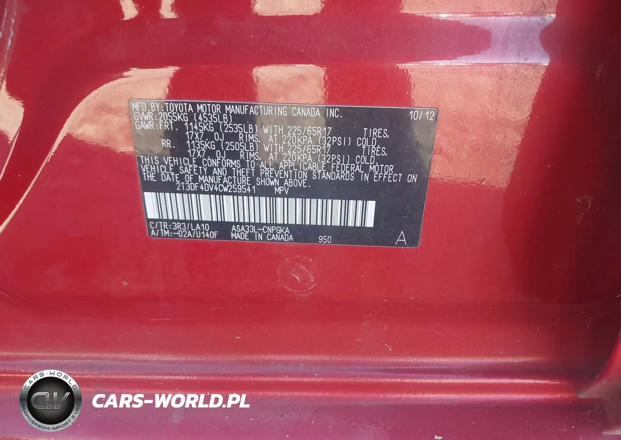 2012 Toyota Rav4 Limited VIN:2T3DF4DV4CW259541 - 9