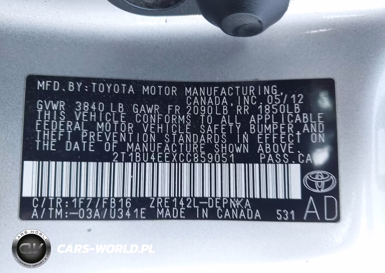 2012 Toyota Corolla Le VIN:2T1BU4EEXCC859051 - 9