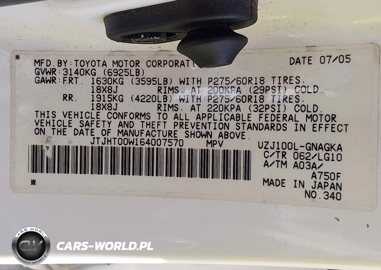 2006 Lexus Lx 470 VIN:JTJHT00W164007570 - 9