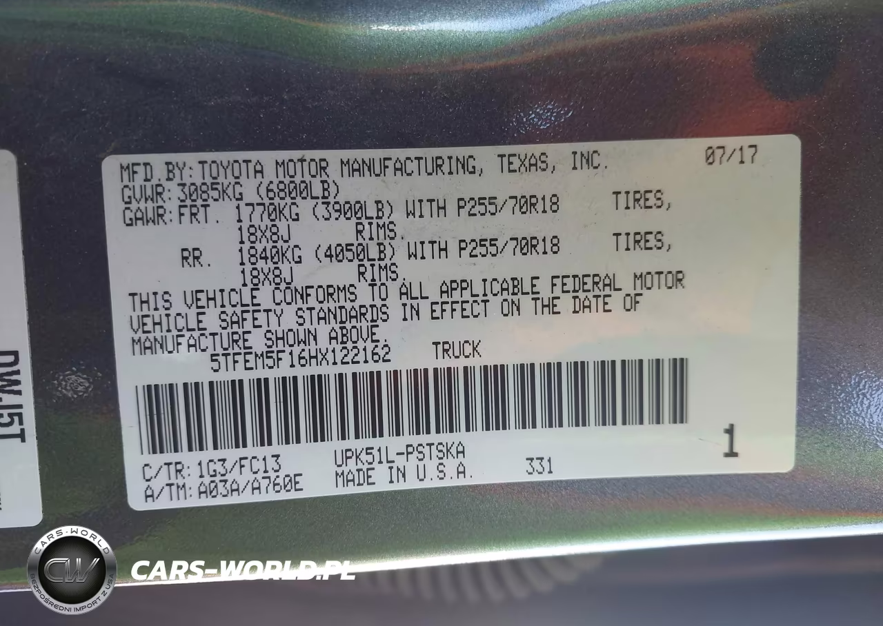 2017 Toyota Tundra Sr5 4.6L V8 VIN:5TFEM5F16HX122162 - 9