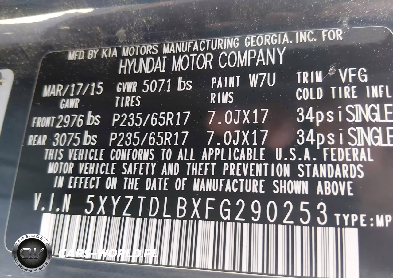 2015 Hyundai Santa Fe Sport 2.4L VIN:5XYZTDLBXFG290253 - 9