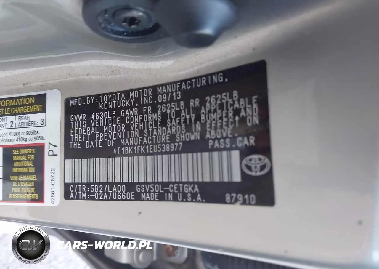 2014 Toyota Camry Xle V6 VIN:4T1BK1FK1EU538977 - 9
