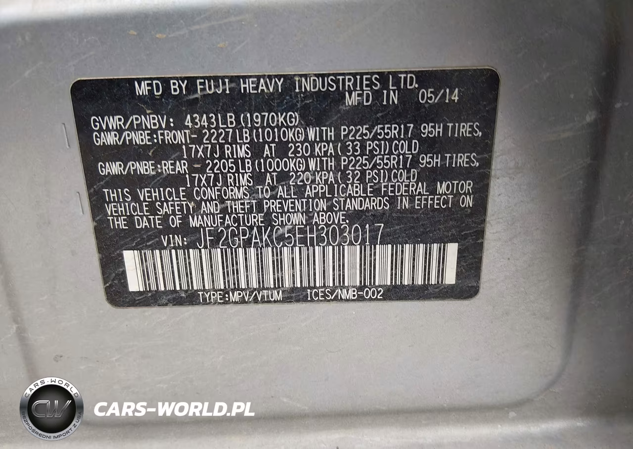 2014 Subaru Xv Crosstrek 2.0I Limited VIN:JF2GPAKC5EH303017 - 9
