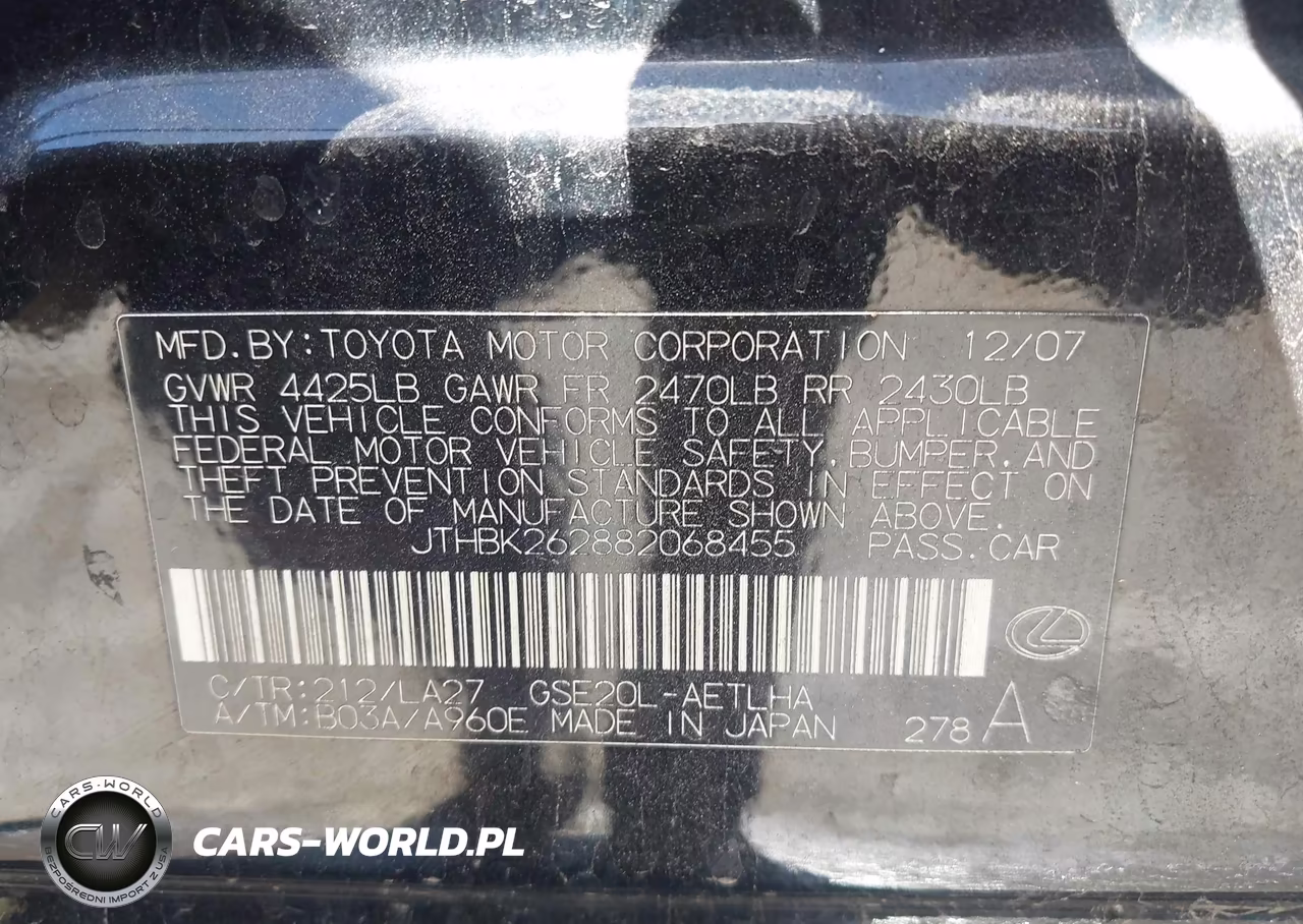 2008 Lexus Is 250 VIN:JTHBK262882068455 - 9