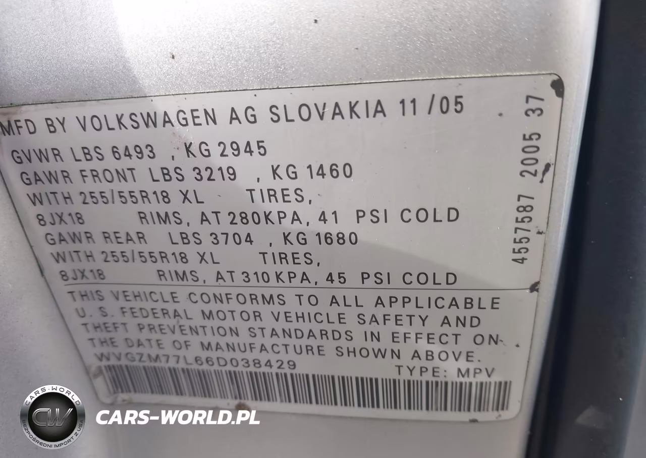 2006 Volkswagen Touareg V8 VIN:WVGZM77L66D038429 - 9