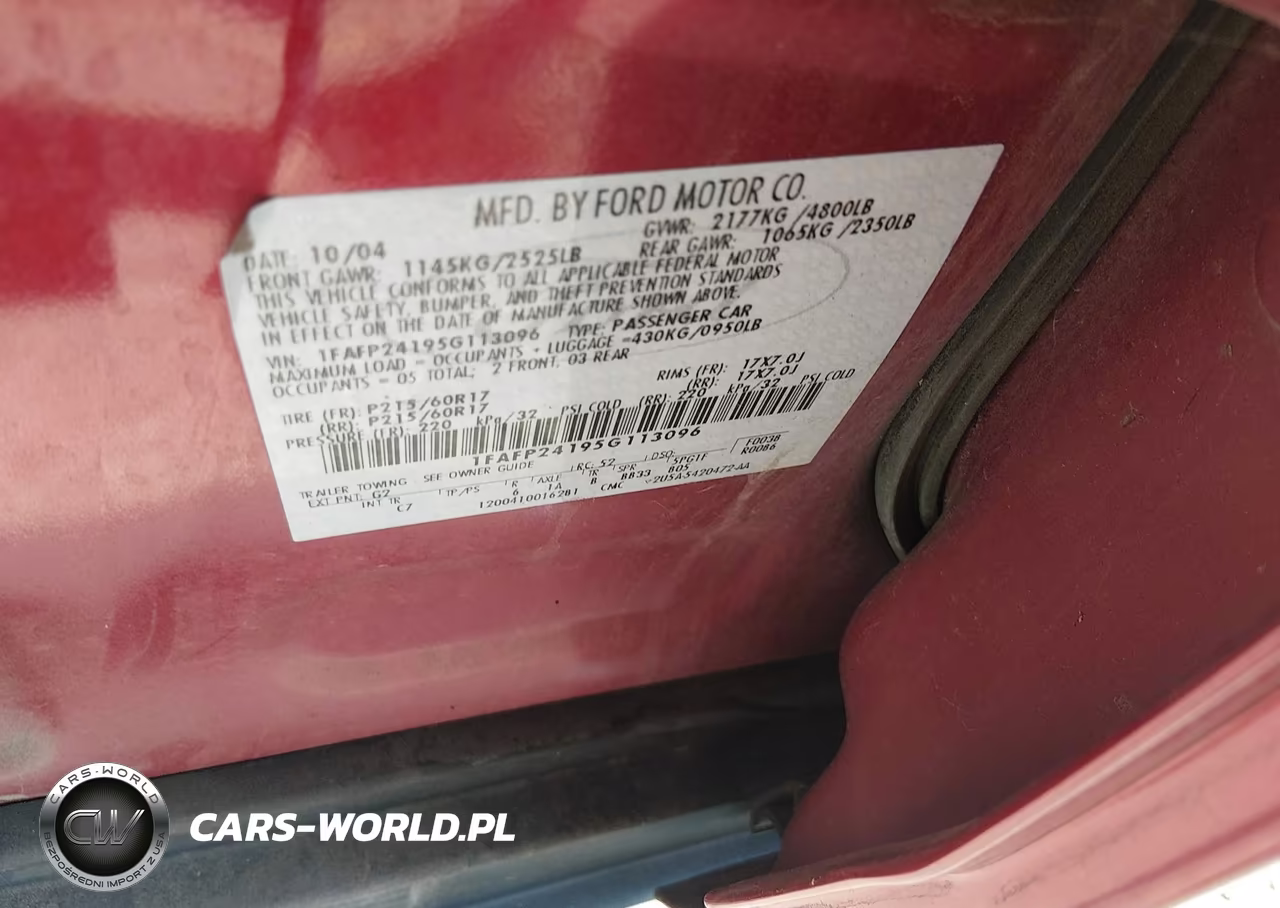 2005 Ford Five Hundred Sel VIN:1FAFP24195G113096 - 9