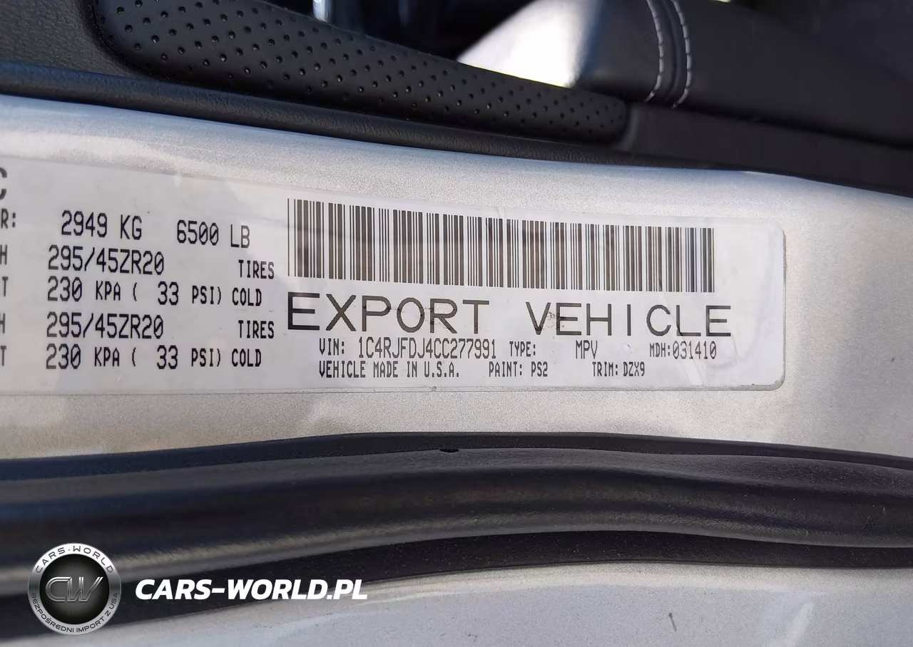 2012 Jeep Grand Cherokee Srt8 VIN:1C4RJFDJ4CC277991 - 9