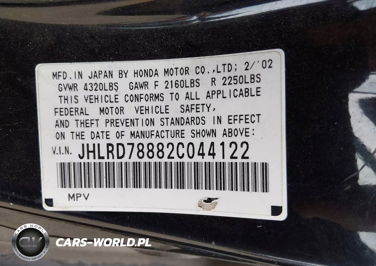 2002 Honda Cr-V Ex VIN:JHLRD78882C044122 - 9
