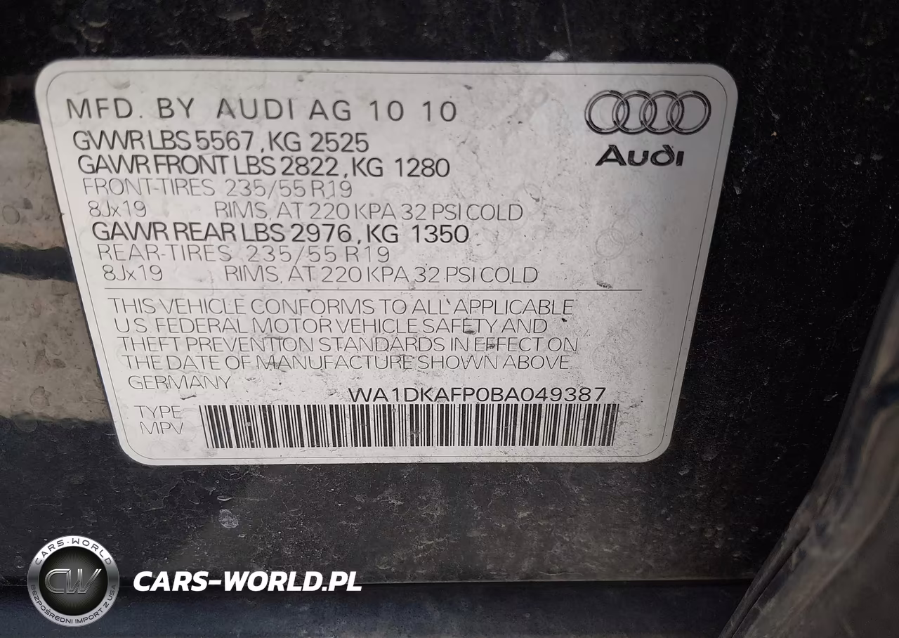 2011 Audi Q5 3.2 Premium Plus VIN:WA1DKAFP0BA049387 - 9