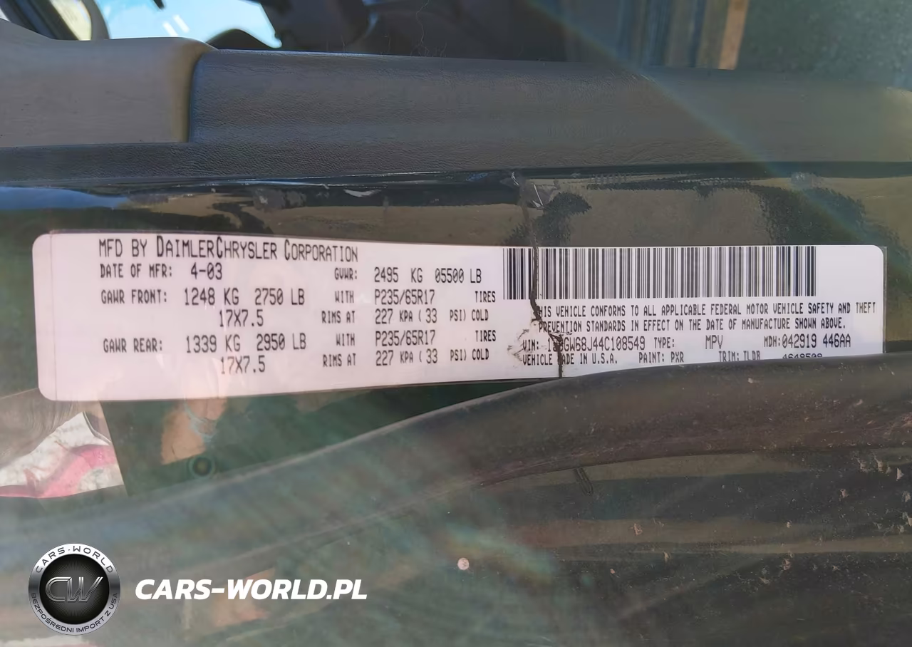 2004 Jeep Grand Cherokee Overland VIN:1J8GW68J44C108549 - 9
