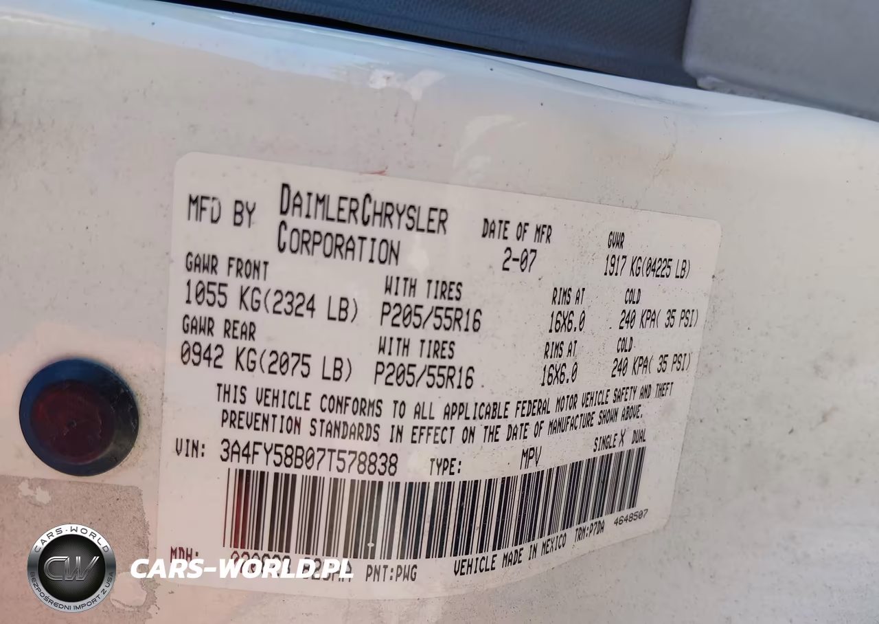 2007 Chrysler Pt Cruiser Touring VIN:3A4FY58B07T578838 - 9