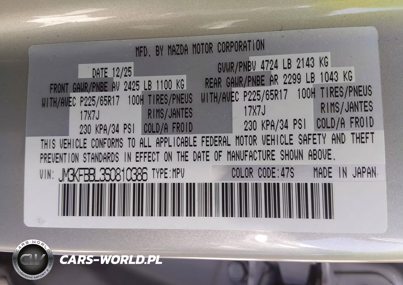 2025 Mazda Cx-5 2.5 S Select VIN:JM3KFBBL3S0810386 - 9