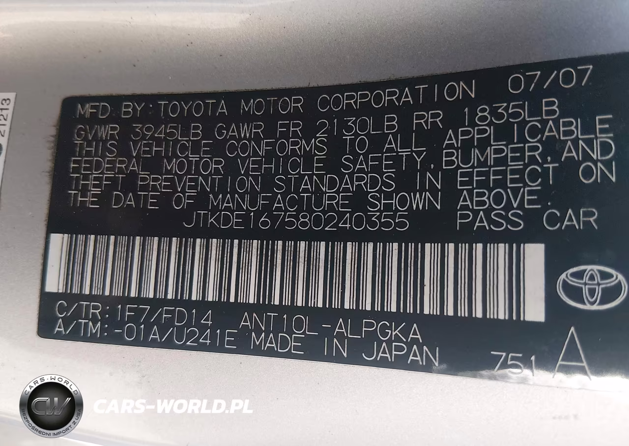 2008 Scion Tc VIN:JTKDE167580240355 - 9