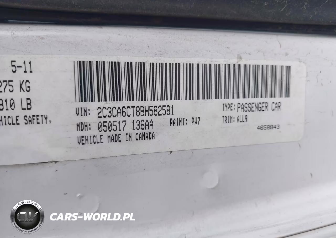 2011 Chrysler 300C VIN:2C3CA6CT8BH582581 - 9