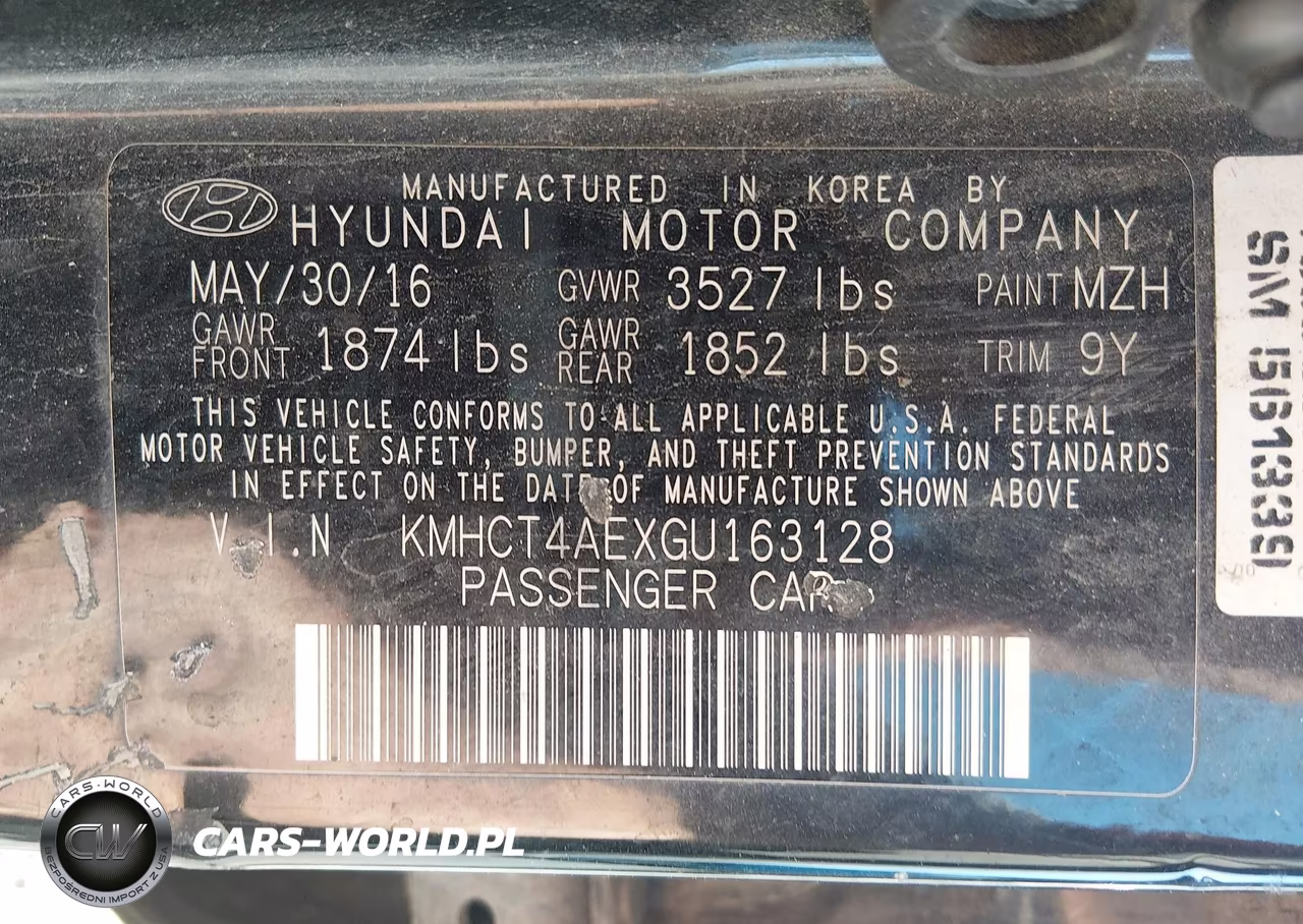 2016 Hyundai Accent Se VIN:KMHCT4AEXGU163128 - 9