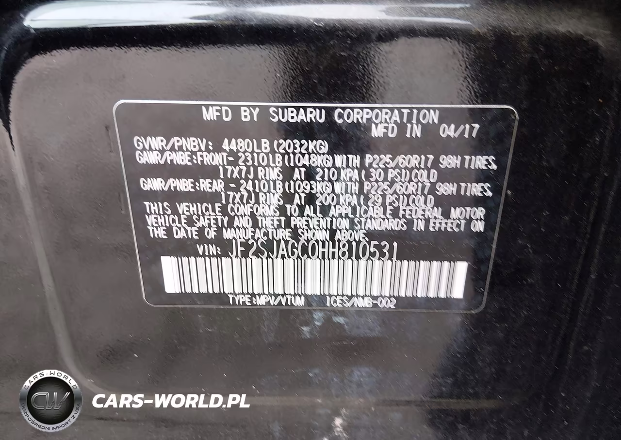 2017 Subaru Forester 2.5I Premium VIN:JF2SJAGC0HH810531 - 9