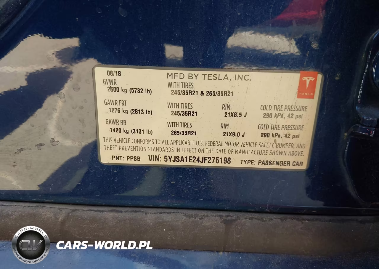 2018 Tesla Model S 100D-75D-P100D VIN:5YJSA1E24JF275198 - 9