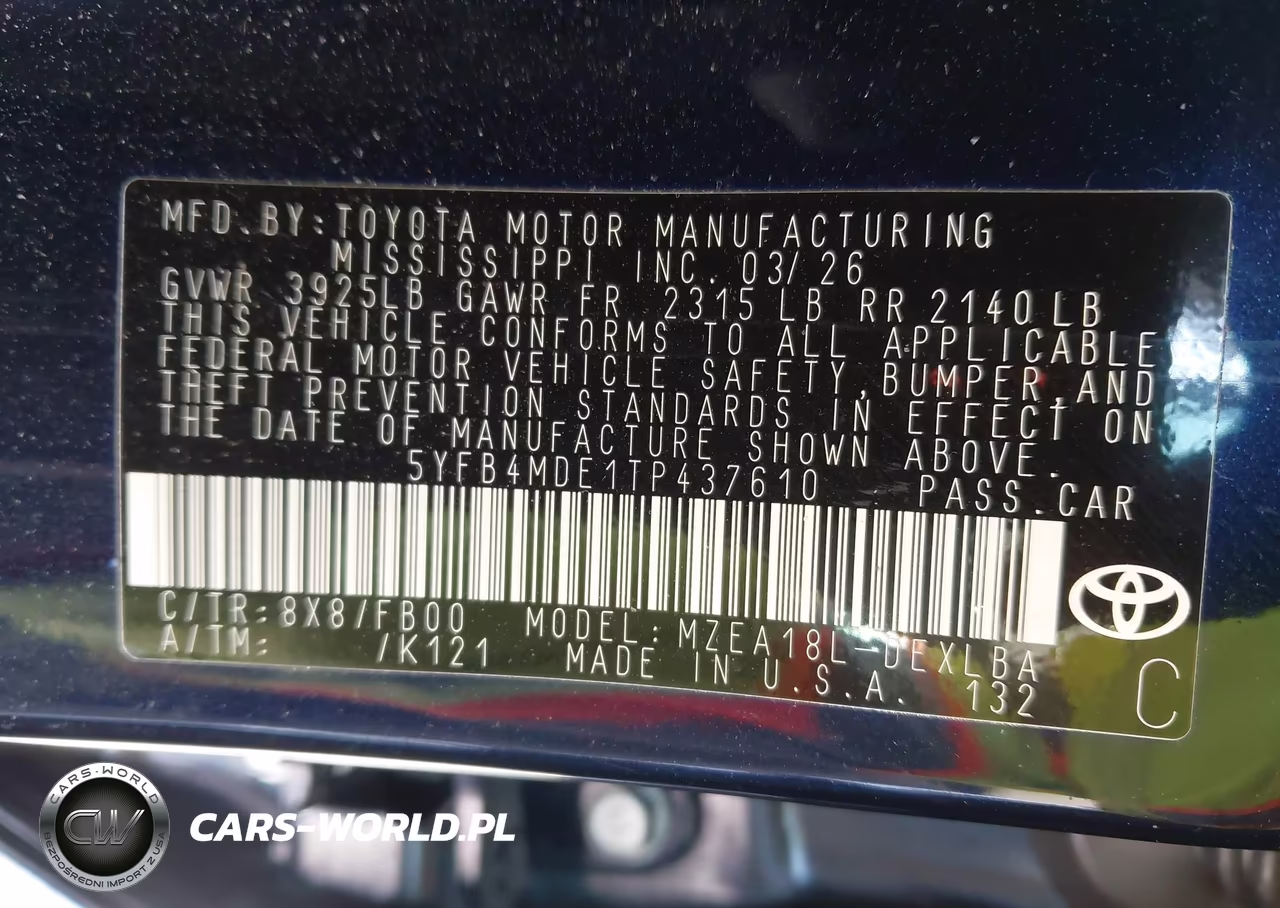 2026 Toyota Corolla Le VIN:5YFB4MDE1TP437610 - 9