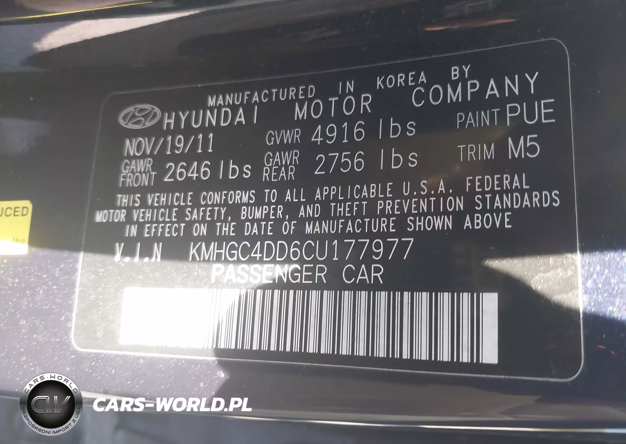 2012 Hyundai Genesis 3.8 VIN:KMHGC4DD6CU177977 - 9
