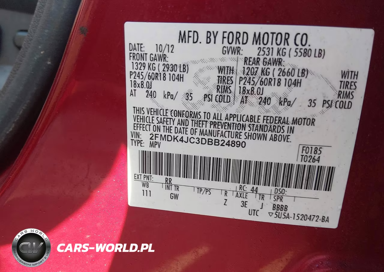 2013 Ford Edge Sel VIN:2FMDK4JC3DBB24890 - 9