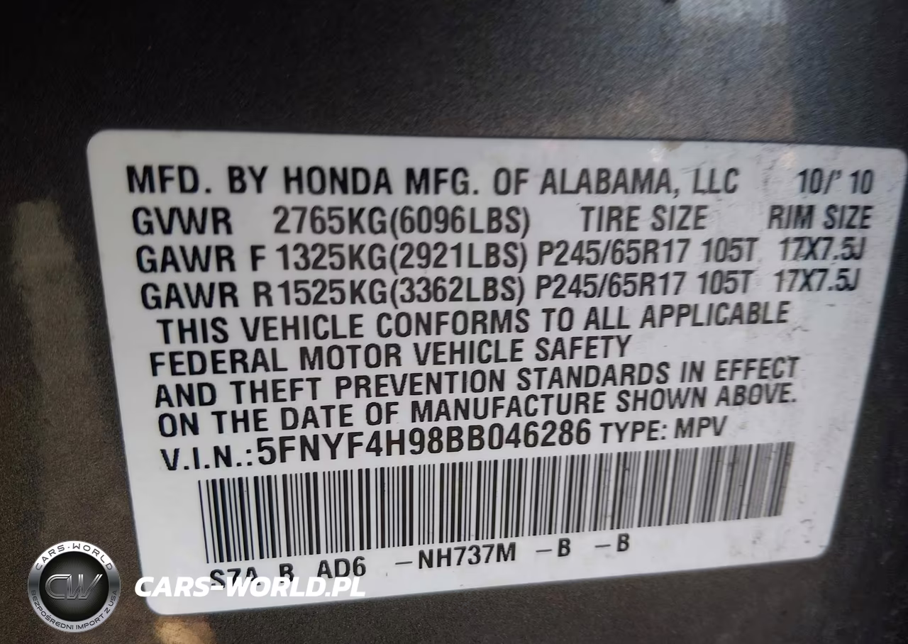 2011 Honda Pilot Touring VIN:5FNYF4H98BB046286 - 9